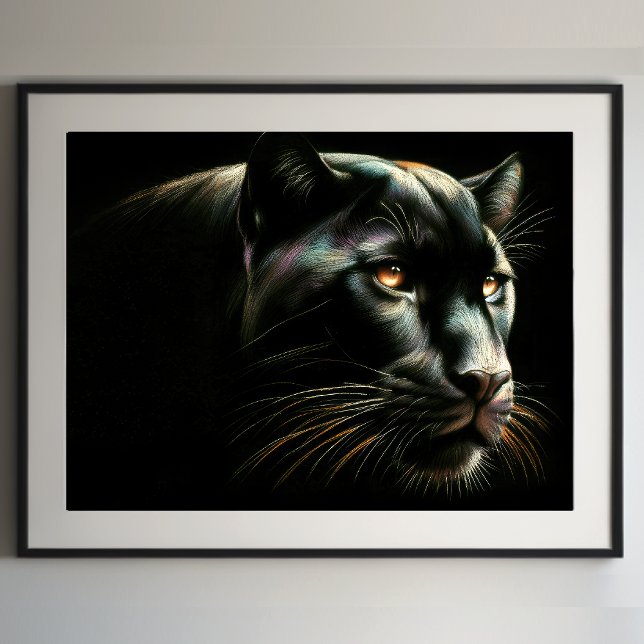 Hard Pastel Drawing Black Panther Poster (Creator Uploaded)