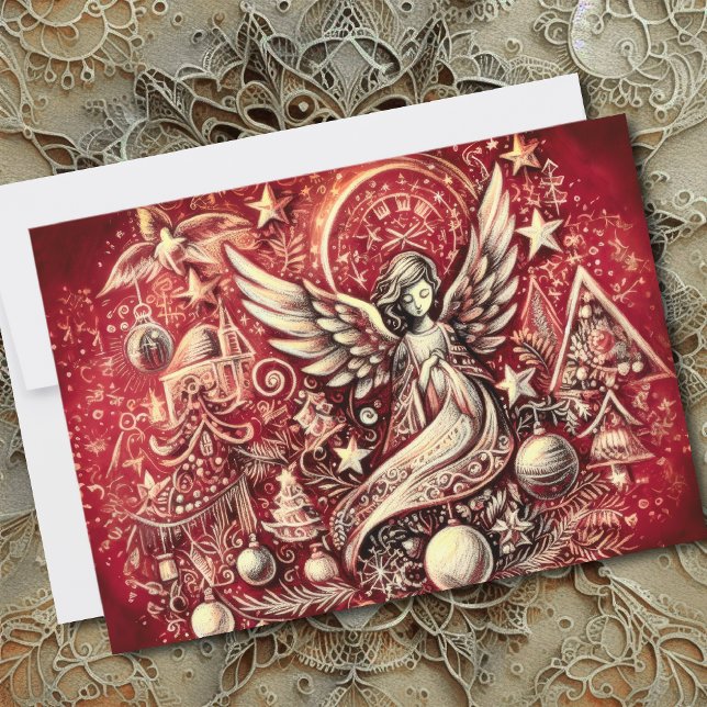 Hard Pastel Drawing Christmas Angel Card (Creator Uploaded)