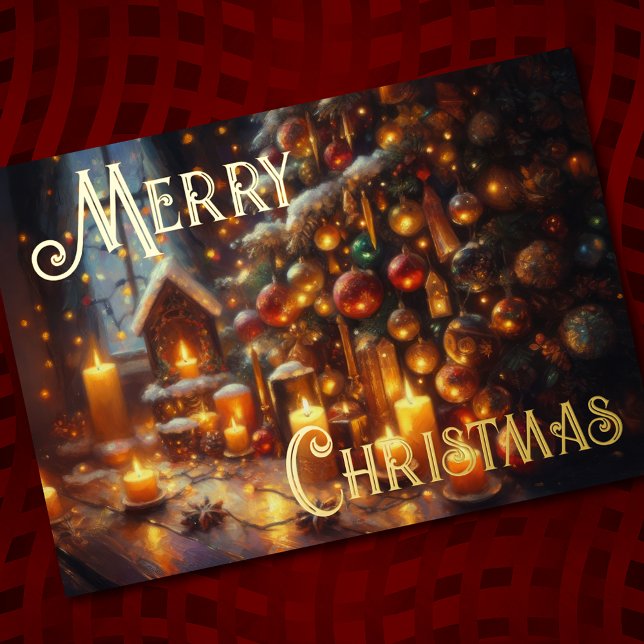 Hard Pastel Drawing Christmas Holiday Tree Candles (Creator Uploaded)