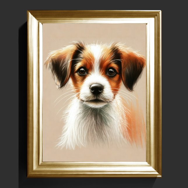 Hard Pastel Drawing Cute Dog Poster (Creator Uploaded)