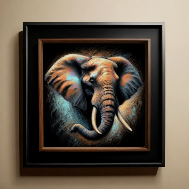 Hard Pastel Drawing Elephant Poster (Creator Uploaded)