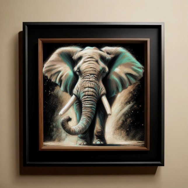 Hard Pastel Drawing Elephant Poster (Creator Uploaded)