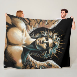 Hard Pastel Drawing Gorgeous Angel Fleece Blanket