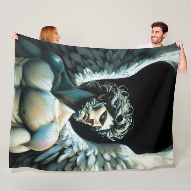 Hard Pastel Drawing Gorgeous Angel Fleece Blanket (In Situ)
