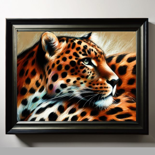 Hard Pastel Drawing Leopard Poster (Creator Uploaded)