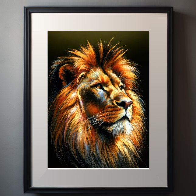 Hard Pastel Drawing Lion Poster (Creator Uploaded)