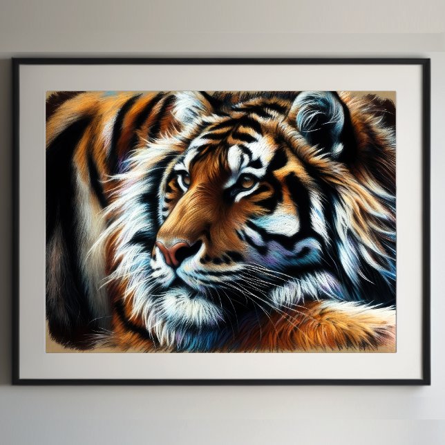 Hard Pastel Drawing Tiger Poster (Creator Uploaded)