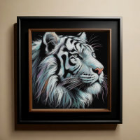 Hard Pastel Drawing White Tiger