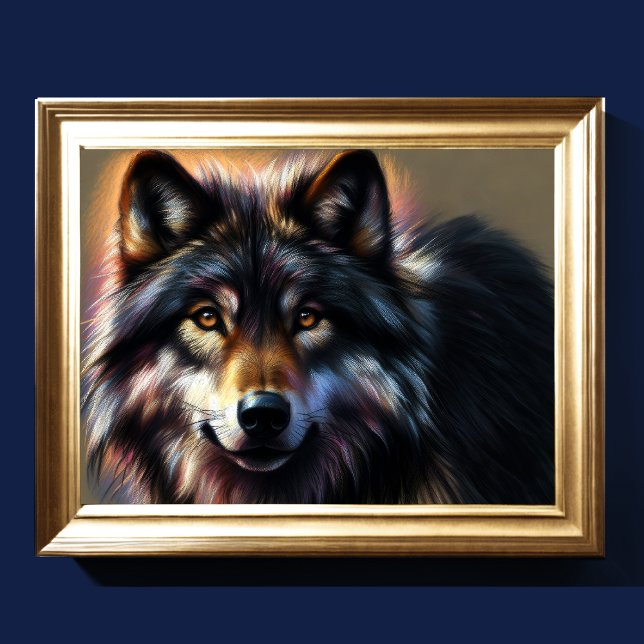 Hard Pastel Drawing Wolf Poster (Creator Uploaded)