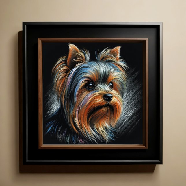 Hard Pastel Drawing Yorkshire Terrier Yorkie Poster (Creator Uploaded)