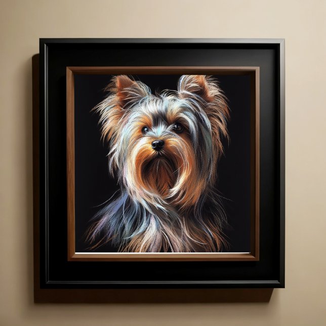 Hard Pastel Drawing Yorkshire Terrier Yorkie Poster (Creator Uploaded)