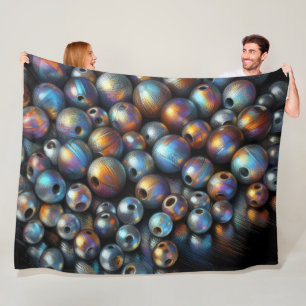 Hard Pastel Pearls Iridescent Beads Fleece Blanket