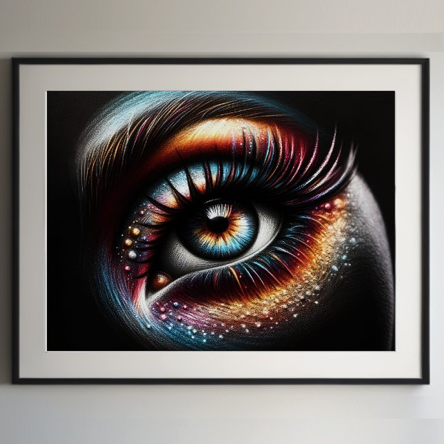 Hard Pastel Woman's Eye with Make Up Poster (Creator Uploaded)