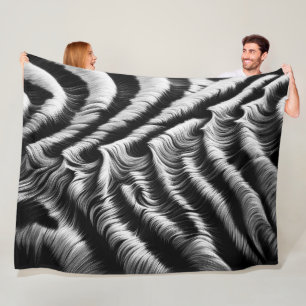 Hard Pastel Zebra on Black Fleece Blanket