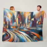 Hard Pastels Drawing Abstract Modern Cityscape Fleece Blanket<br><div class="desc">Hard Pastels Drawing Abstract Modern Cityscape Holiday Printed and shipped by Zazzle or their partners.</div>