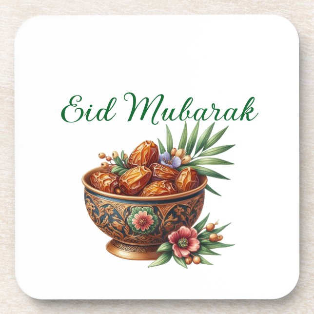 Hard plastic coaster-Eid Mubarak Tableware Coaster (Front)