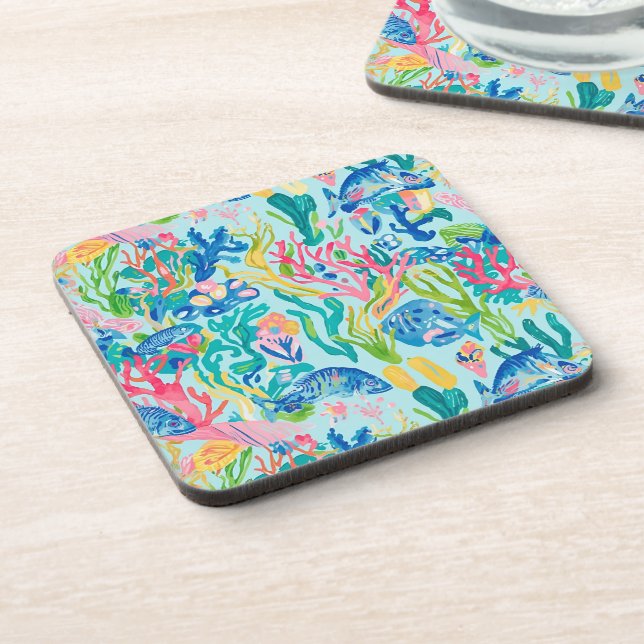 Hard plastic coaster in stylish graphic (Left Side)