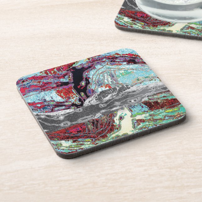 Hard Plastic Coaster – Strata Pulse (Left Side)