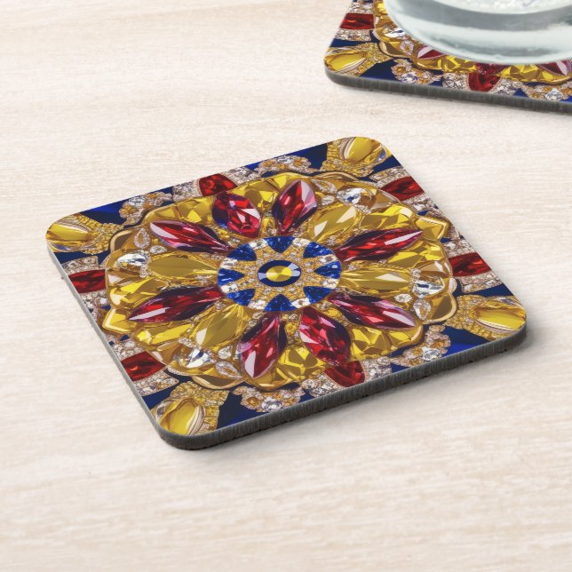 Hard plastic coaster with Colombia Colours (Left Side)