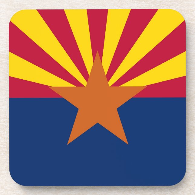Hard plastic coaster with flag of Arizona, USA (Front)