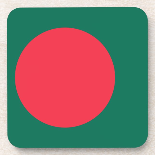 Hard plastic coaster with flag of Bangladesh (Front)