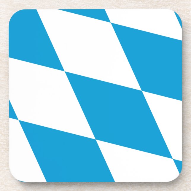 Hard plastic coaster with flag of Bavaria (Front)