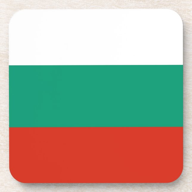 Hard plastic coaster with flag of Bulgaria (Front)