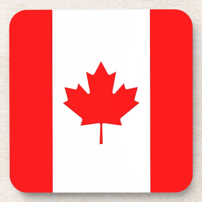 Hard plastic coaster with flag of Canada (Front)
