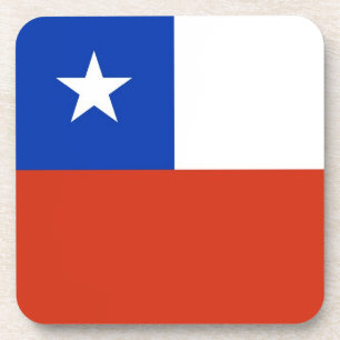Hard plastic coaster with flag of Chile
