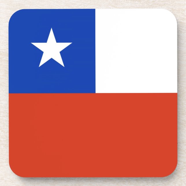 Hard plastic coaster with flag of Chile (Front)