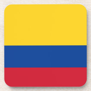Hard plastic coaster with flag of Colombia