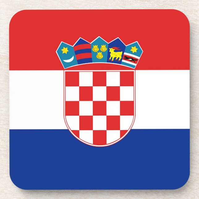 Hard plastic coaster with flag of Croatia (Front)