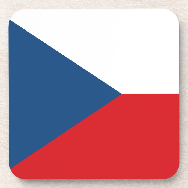 Hard plastic coaster with flag of Czechia (Front)
