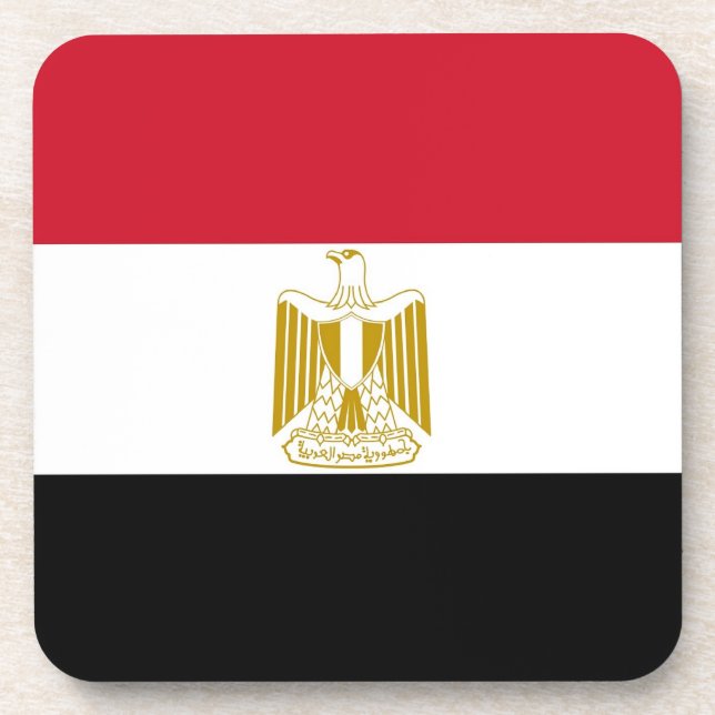 Hard plastic coaster with flag of Egypt (Front)
