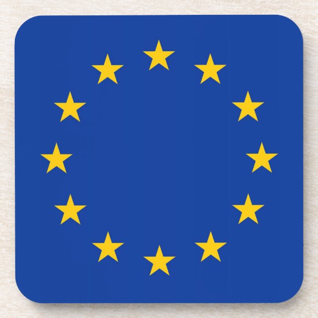 Hard plastic coaster with flag of European Union (Front)
