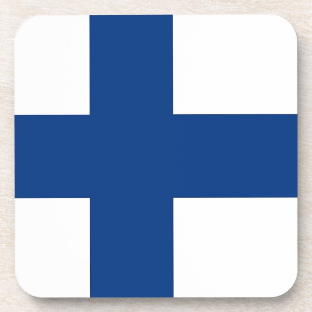 Hard plastic coaster with flag of Finland (Front)
