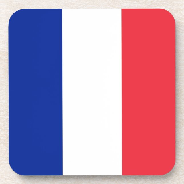 Hard plastic coaster with flag of France (Front)