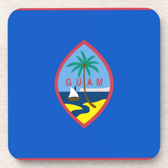 Hard plastic coaster with flag of Guam, USA (Front)