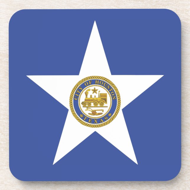 Hard plastic coaster with flag of Houston (Front)