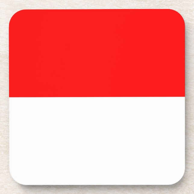 Hard plastic coaster with flag of Indonesia (Front)