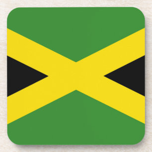 Hard plastic coaster with flag of Jamaica
