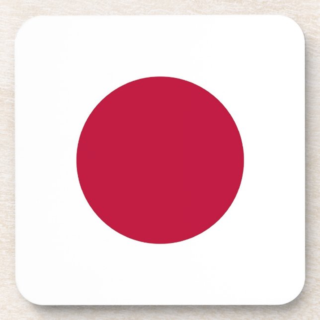 Hard plastic coaster with flag of Japan (Front)