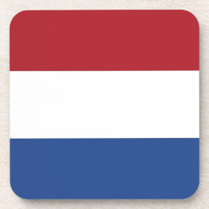 Hard plastic coaster with flag of Netherlands
