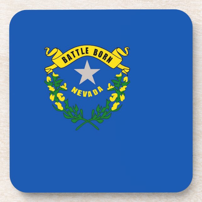 Hard plastic coaster with flag of Nevada (Front)