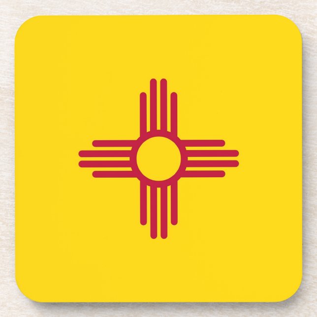 Hard plastic coaster with flag of New Mexico (Front)