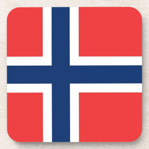 Hard plastic coaster with flag of Norway