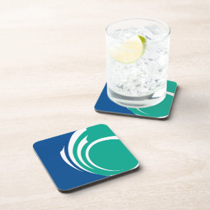Hard plastic coaster with flag of Ottawa, Canada