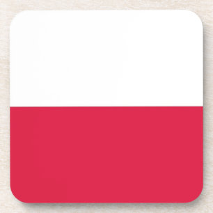 Hard plastic coaster with flag of Poland