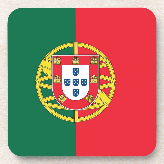 Hard plastic coaster with flag of Portugal (Front)