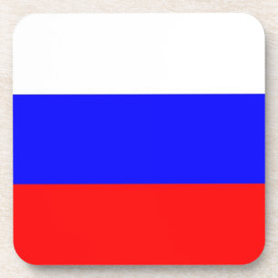 Hard plastic coaster with flag of Russia